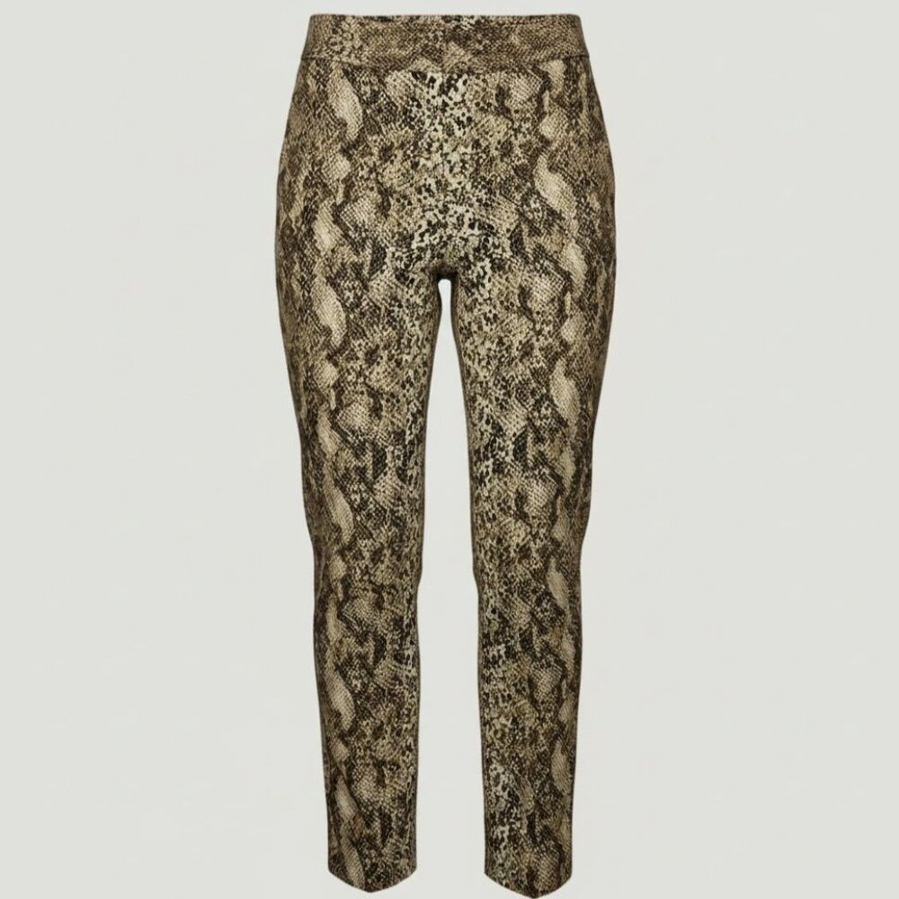 Dana Buchman Womens Size 4 NEW Snake Print Slim Pants Brown Stretch Career Chic
